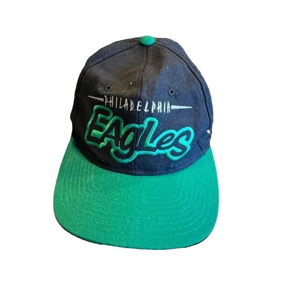 Philadelphia Eagles vintage 100% Wool snap back ball cap bubble letters NFL - Picture 1 of 8